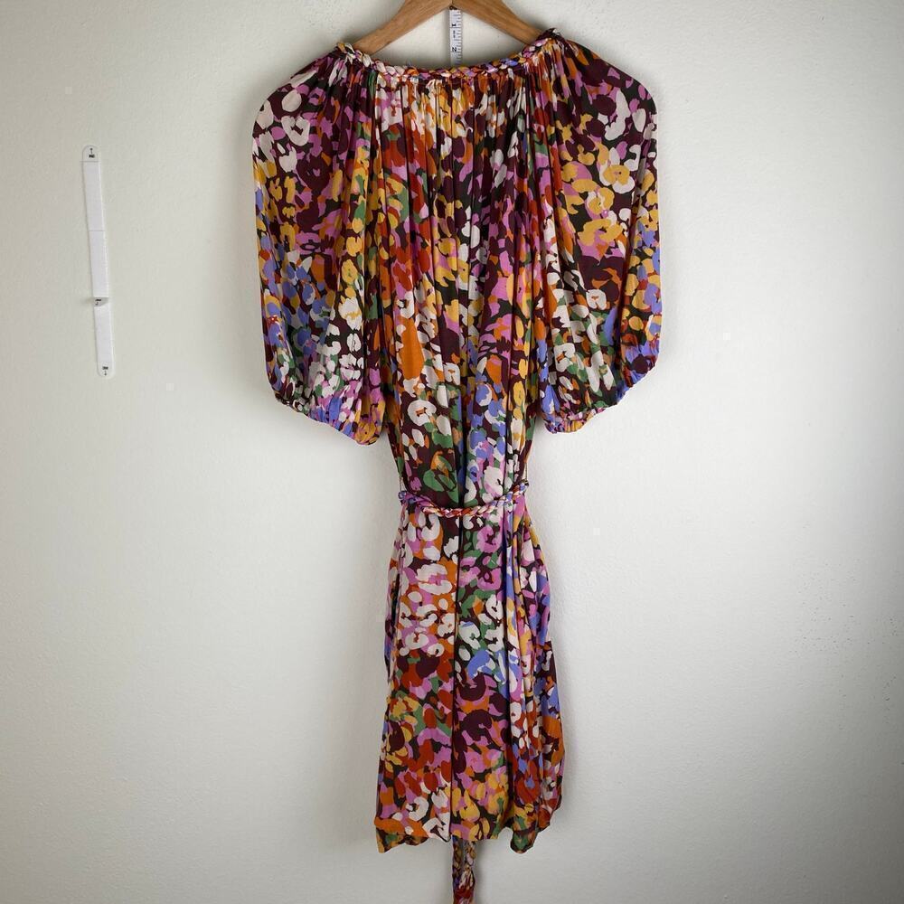 Velvet Gracie Mini Dress Pink Multi Tie Waist Boho Dress Large - Picture 11 of 16